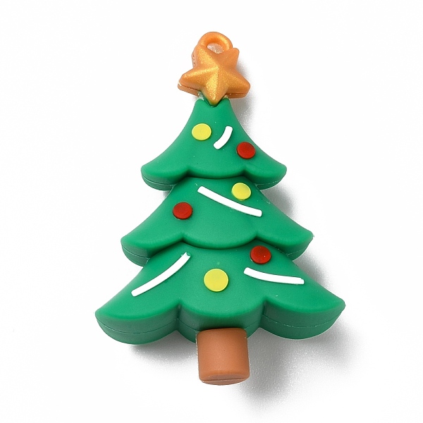 

PandaHall PVC Plastic Big Pendants, Christmas Tree, Sea Green, 58x40x21mm, Hole: 3mm PVC Tree