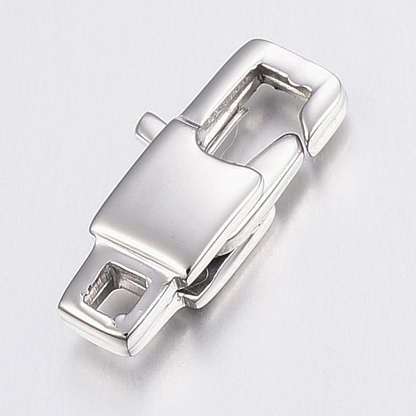 

PandaHall 304 Stainless Steel Lobster Claw Clasps, Rectangle, Stainless Steel Color, 15x7x3mm, Hole: 2mm 304 Stainless Steel Rectangle