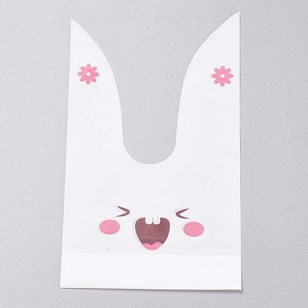 

PandaHall Kawaii Bunny Plastic Bags, Rabbit Head, Flamingo, 22x13cm, about 49~50pcs/bag Plastic Other Animal Pink