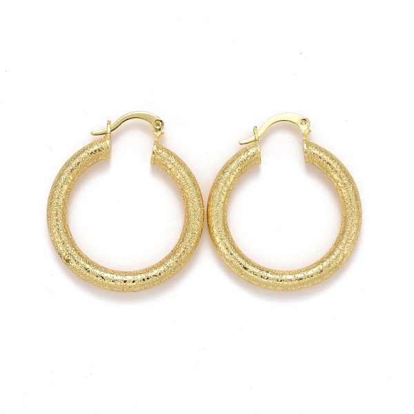 

PandaHall Rack Plating Brass Hoop Earrings, Textured, Long-Lasting Plated, Lead Free & Cadmium Free, Round Ring, Real 18K Gold Plated...
