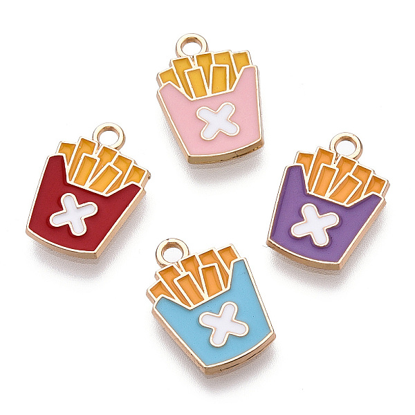 

PandaHall Eco-Friendly Zinc Alloy Pendants, with Enamel, Cadmium Free & Nickel Free & Lead Free, Chips, Light Gold, Mixed Color, 18x13x2mm..., Multicolor