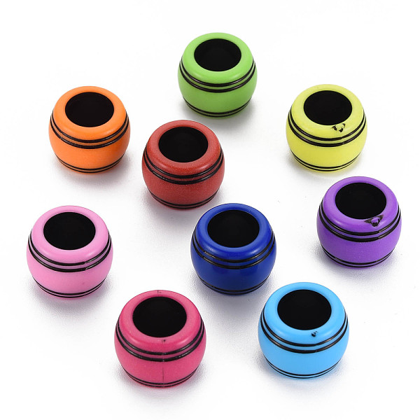 

PandaHall Craft Style Acrylic Beads, Large Hole Beads, Rondelle, Mixed Color, 16x12mm, Hole: 9mm, about 340pcs/500g Acrylic Rondelle..., Multicolor