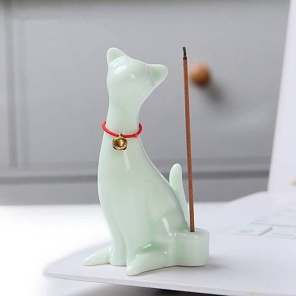 猫の陶器の香炉ホルダー
