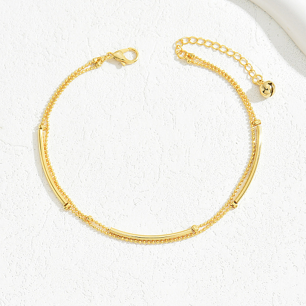 

PandaHall Gold Plated Brass Beads Anklets for Women Brass
