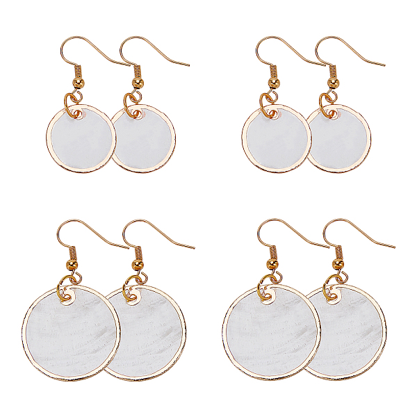

PandaHall CHGCRAFT DIY Dangle Earring Making Kits, 16Pcs 2 Style Natural Capiz Shell Pendants, Light Gold Brass Edge Plated, 30Pcs Brass..., Multicolor