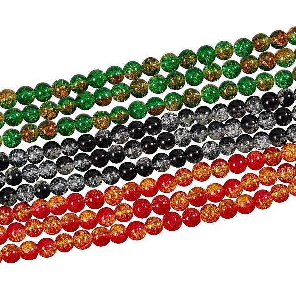 

PandaHall Two Tone Crackle Glass Bead Strands, Round, Mixed Color, 8~8.5mm, Hole: 1mm, about 50~52pcs/strand, 14.9 inch~15.7 inch(38~40cm)..., Multicolor