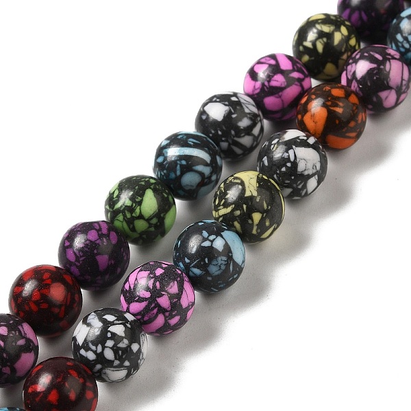 

PandaHall Synthetic Gemstone Dyed Beads Strands, Round, Colorful, 10mm, Hole: 1.6mm, about 38pcs/strand, 14.76''(37.5cm) Gemstone Round