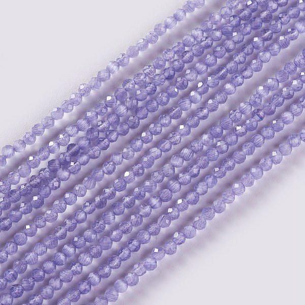 

PandaHall Glass Beads Strands, Faceted, Round, Medium Slate Blue, 2x2mm, Hole: 0.4mm, about 193~197pcs/strand, 14.17 inch~15.51 inch..., Purple