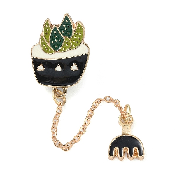 

PandaHall Plant Enamel Pins, Golden Alloy Brooches, for Backpack Clothes, Cactus, 90mm Alloy+Enamel Cactus Black