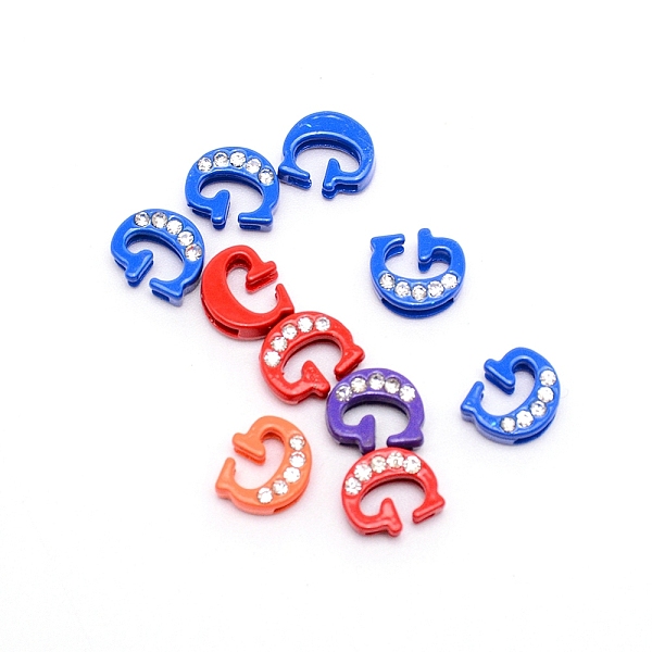 

PandaHall Rhinestone Slide Letter Charms, Alloy Intial Letter Beads, Spray Painted, Letter.G, G: 11x10x4.5mm, Hole: 1.5x8mm Alloy+Rhinestone..., Multicolor