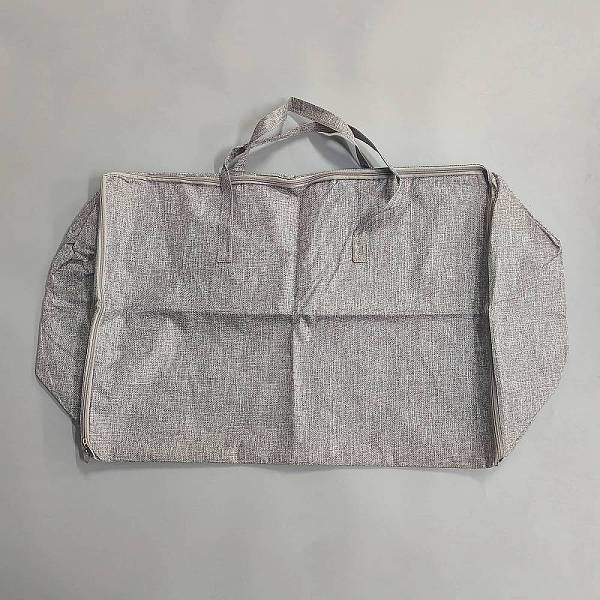 Sacs de rangement zippés pour couettes en coton et lin avec poignée