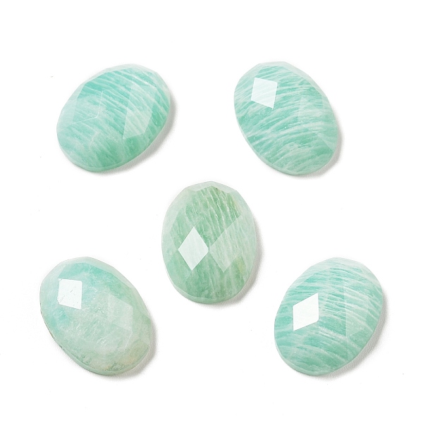 

PandaHall Natural Amazonite Cabochons, Faceted, Oval, 18x13x6mm Amazonite Oval