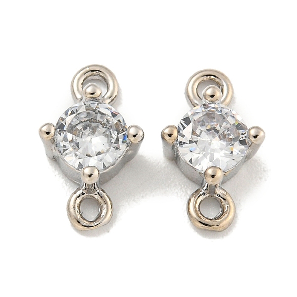 

PandaHall Rack Plating Brass Pave Clear Cubic Zirconia Links, Flat Round Connector Charms, Long-Lasting Plated, Lead Free & Cadmium Free...