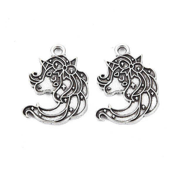 

PandaHall Tibetan Style Alloy Pendant Enamel Settings, Cadmium Free & Lead Free, Unicorn, Antique Silver, 23x18x1mm, Hole: 1.8mm Alloy...