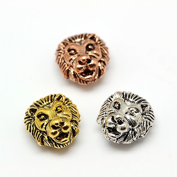 

PandaHall Tibetan Style Alloy Animal Lion Head Beads, Mixed Color, 13x12x7mm, Hole: 2mm Alloy Lion Multicolor