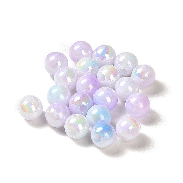 

PandaHall Opaque Acrylic Beads, Gradient Colorful, Round , Lilac, 6mm, Hole: 1.8mm, about 5000pcs/500g Acrylic Round Purple