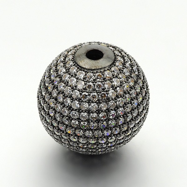 

PandaHall Brass Micro Pave Cubic Zirconia Round Beads, Cadmium Free & Lead Free, Clear, Gunmetal, 20mm, Hole: 3mm Brass+Cubic Zirconia Round...