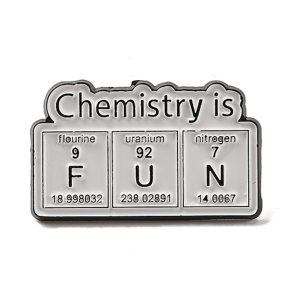 

PandaHall Chemical Series Black Zinc Alloy Brooches, Enamel Pins, White, 17.5x30x1.5mm Alloy+Enamel White