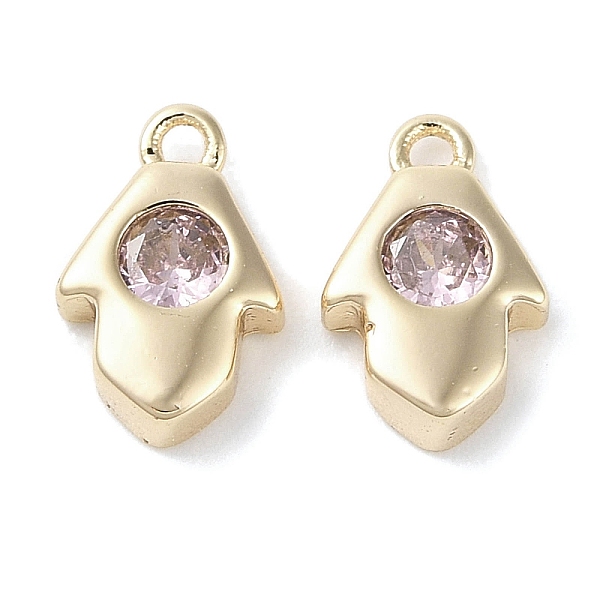 

PandaHall Brass Micro Pave Cubic Zirconia Charms, Real 18K Gold Plated, Hamsa Hand, Pearl Pink, 9x5.5x2mm, Hole: 1mm Brass+Cubic Zirconia...