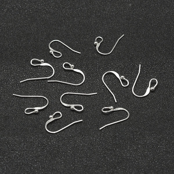 

PandaHall 925 Sterling Silver Earring Hooks, Silver, 17x2mm, Hole: 2mm, 22 Gauge, Pin: 0.6mm Sterling Silver