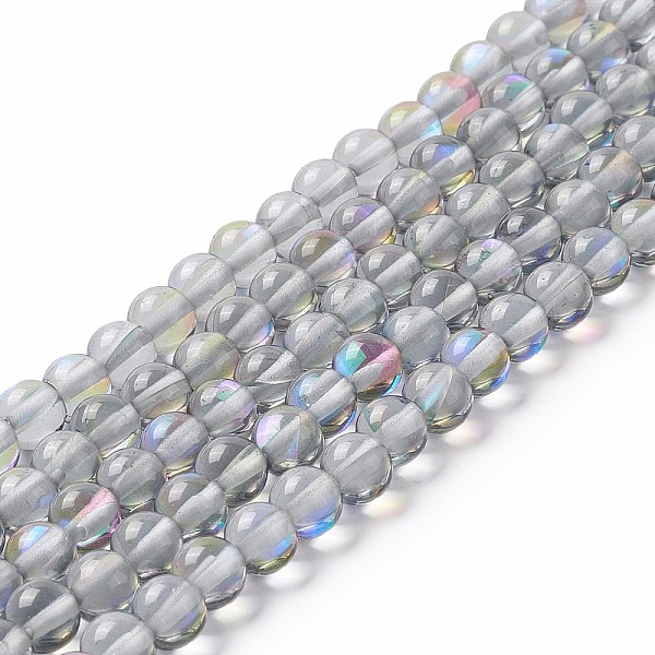 

PandaHall Synthetic Moonstone Beads Strands, Round, Gray, 6mm, Hole: 0.8mm, about 63pcs/strand, 14.57''~15.55''(37~39.5cm) Moonstone Round...