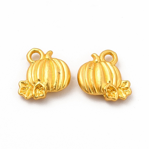 

PandaHall Rack Plating Alloy Charms Pumpkin Charm, Matte Gold Color, 10.5x10x3mm, Hole: 1.6mm Alloy Pumpkin