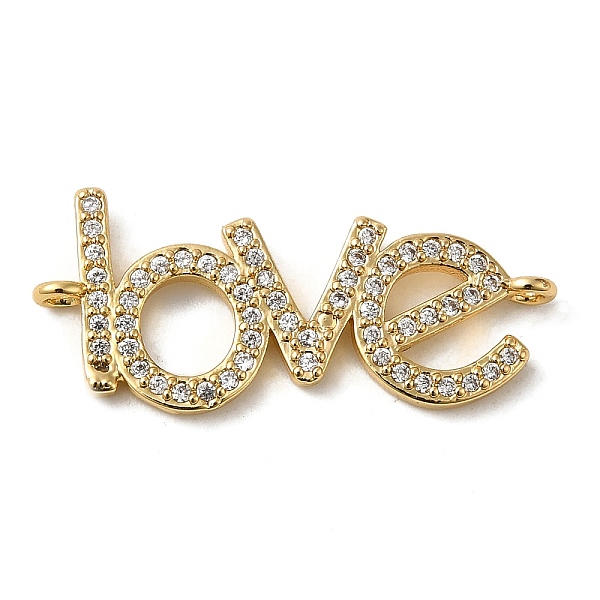

PandaHall Rack Plating Brass Micro Pave Clear Cubic Zirconia Connector Charms, Word Love Links, Long-Lasting Plated, Lead Free & Cadmium...