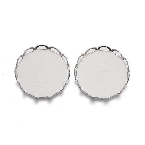 

PandaHall 304 Stainless Steel Cabochon Settings, Lace Edge Bezel Cups, Flat Round, Stainless Steel Color, Tray: 16mm, 17x3mm 304 Stainless...