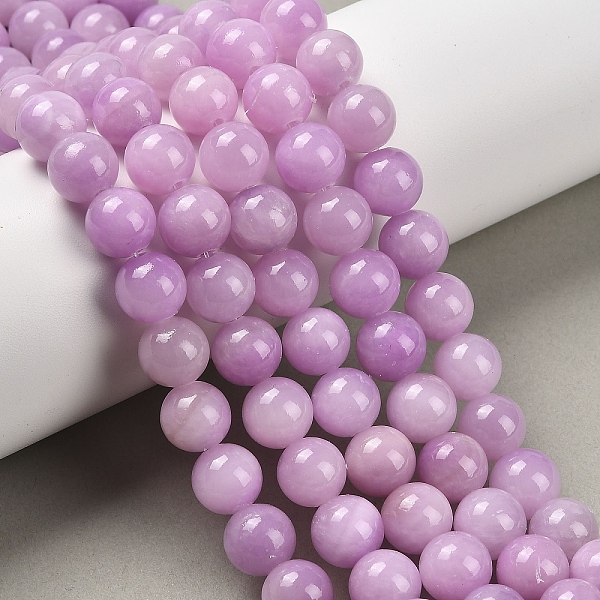 Chapelets de perles de pierres en jade jaune teinte