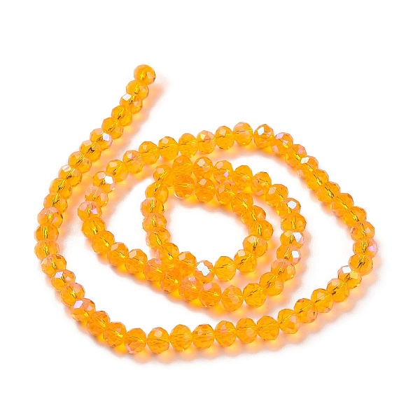 

PandaHall Electroplate Glass Beads Strands, Half Rainbow Plated, Faceted, Rondelle, Gold, 8x6mm, Hole: 1mm, about 65~68pcs/strand, 15.7~16.1...