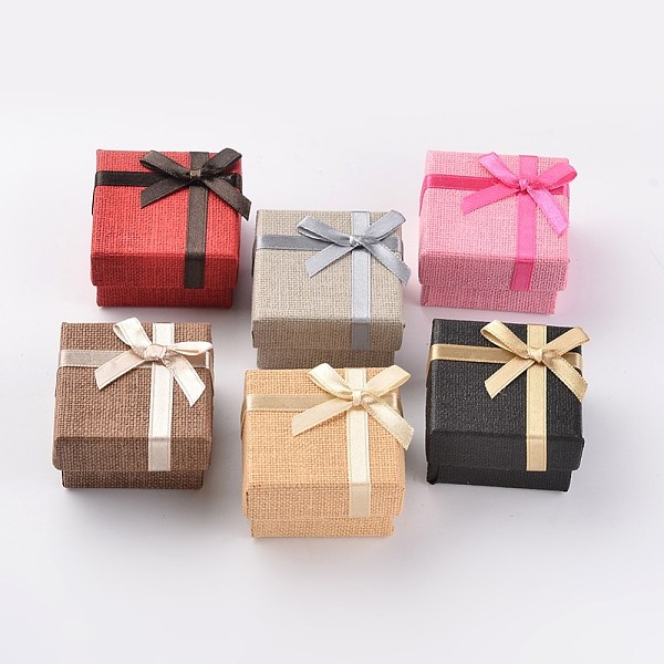 

PandaHall Square Cardboard Rings Boxes, Mixed Color, 5.7x5.7x3.1cm Paper Square Multicolor