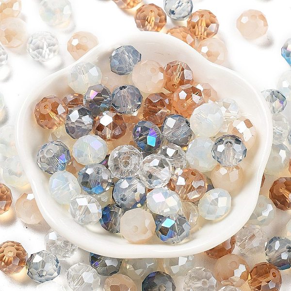 

PandaHall Glass Beads, Faceted, Rondelle, PeachPuff, 10x8mm, Hole: 1mm, about 67pcs/60g Glass Rondelle Brown
