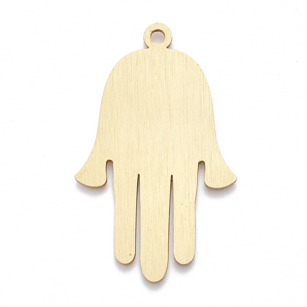 

PandaHall Aluminium Big Pendants, Laser Cut Big Pendants, Palm, Golden, 55x33.5x1mm, Hole: 3mm Aluminum Palm