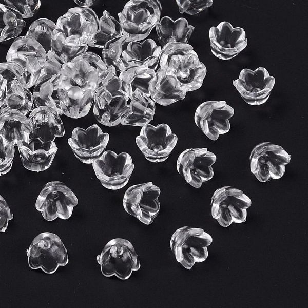

PandaHall Transparent Acrylic Beads, Tulip Flower, Lily of the Valley Clear, about 10mm wide, 6mm thick, hole:1.5mm Acrylic Clear