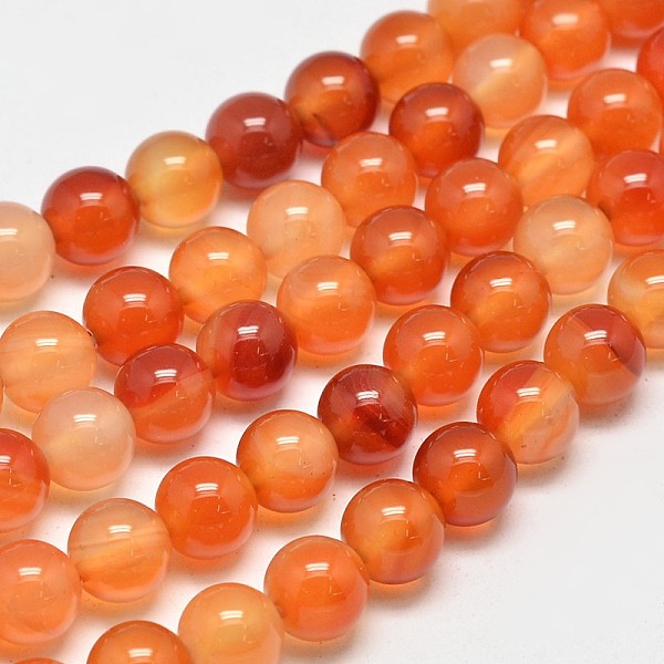 

PandaHall Round Natural Red Agate Bead Strands, Dyed & Heated, 8mm, Hole: 1.2mm, about 47pcs/strand, 14.9 inch Red Agate Round