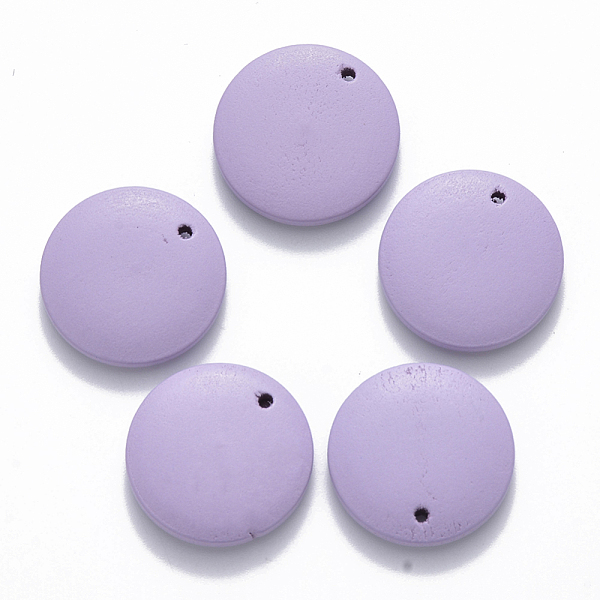 

PandaHall Painted Wood Pendants, Flat Round, Lilac, 20x4mm, Hole: 1.5mm Wood Flat Round Purple
