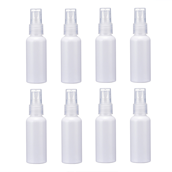 PandaHall Transparent Round Shoulder Spray Bottle, Mini Spray Perfume Bottles, White, 11.1cm, Capacity: 50ml Plastic White