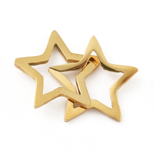 

PandaHall 201 Stainless Steel Pendants, Hollow, Star, Golden, 18mm 201 Stainless Steel Star