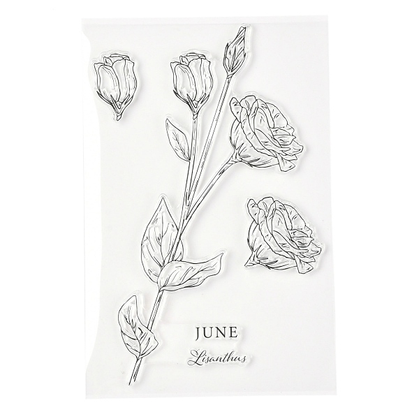 

PandaHall Silicone Clear Stamps, for Card Making Decoration DIY Scrapbooking, Flower Pattern, 19x12.5x0.3cm Silicone Flower