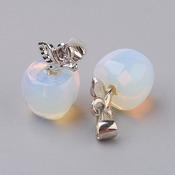 

PandaHall Opalite Pendants, with Platinum Tone Brass Findings, Apple, 15x10mm, Hole: 2.5x6mm Opalite Fruit