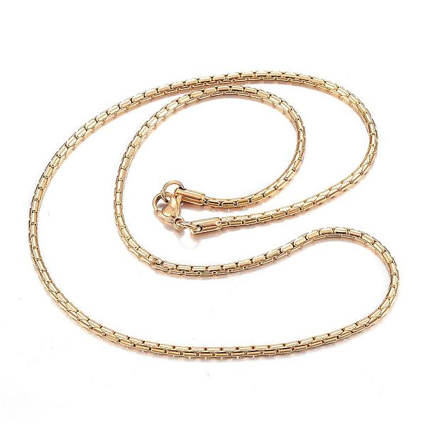 PandaHall 304 Stainless Steel Necklaces, Coreana Chains Necklaces, Golden, 19.69 inch(50cm) 304 Stainless Steel