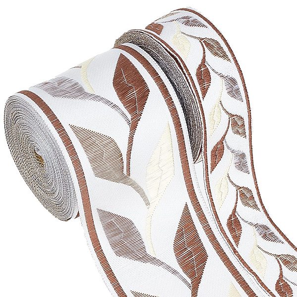 

PandaHall Gorgecraft 10M 2 Styles Embroidery Polyester Ribbon, Leaf Pattern, for Gift Bouquet Wrapping, Beige, 1-1/8~2-3/8 inch(30~60mm)..., Yellow