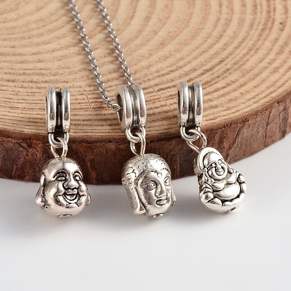 

PandaHall Mixed Buddha Tibetan Style Alloy European Dangle Charms, Large Hole Pendants, Antique Silver, 23~25x9~10x4~8mm, Hole: 5mm Alloy...