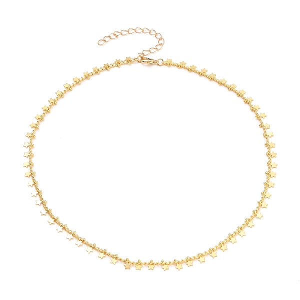 

PandaHall Brass Pendant Necklaces, with Curb Chains and Lobster Claw Clasps, Star, Golden, 13.97 inch(35.5cm) Brass