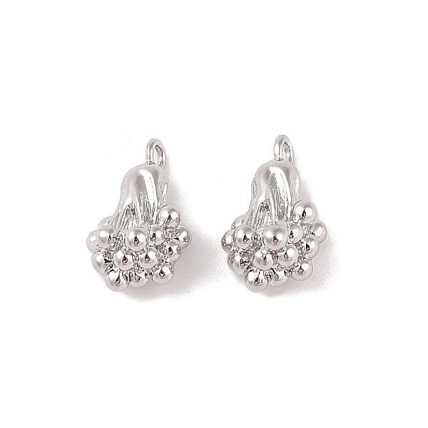 

PandaHall Brass Charms, Flower, Real Platinum Plated, 14x7x7.5mm, Hole: 1.5mm Brass Flower