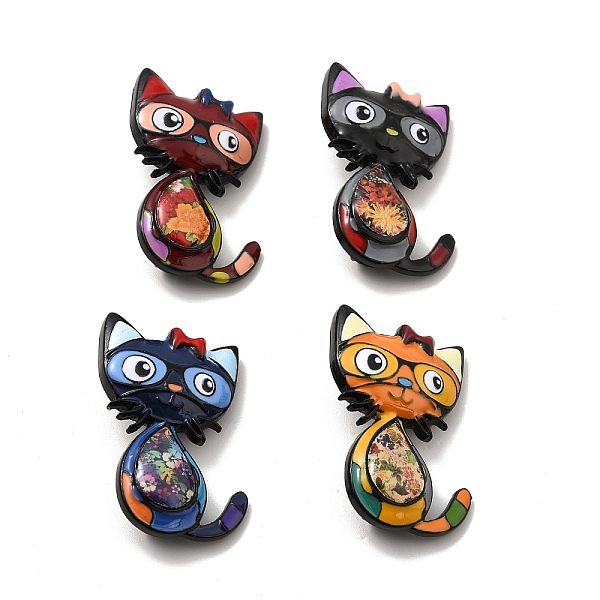

PandaHall Cat with Glasses Enamel Pin, Electrophoresis Black Alloy Badge for Backpack Clothes, Cadmium Free & Lead Free, Mixed Color..., Multicolor