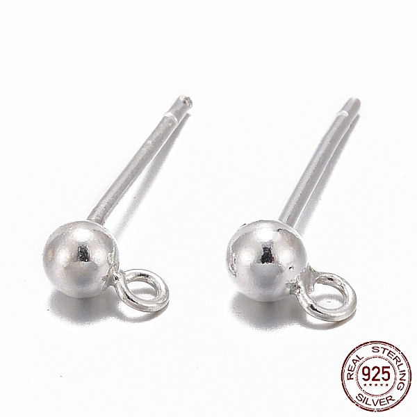 

PandaHall 925 Sterling Silver Ear Stud Findings, Earring Posts with 925 Stamp, Silver, 14mm, head: 6x3mm, Hole: 1mm, Pin: 0.7mm Sterling...