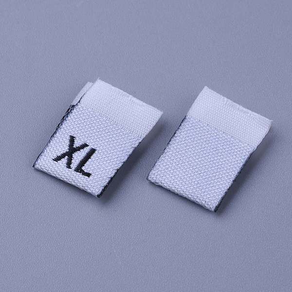 

PandaHall Clothing Size Labels(XL), Garment Accessories, Size Tags, White, 18x12.5x1mm, 200pcs/bag Cotton White