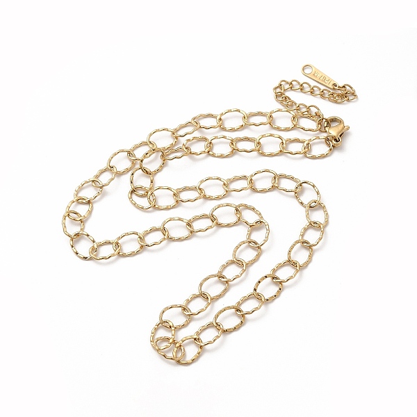 

PandaHall Ion Plating(IP) 304 Stainless Steel Rolo Chain Necklace for Women, Real 14K Gold Plated, 15.67 inch(39.8cm) 304 Stainless Steel