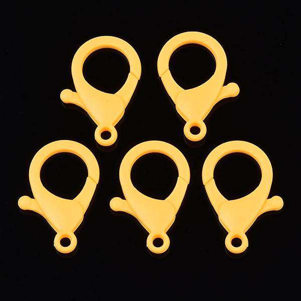 

PandaHall Plastic Lobster Claw Clasps, Yellow, 35x24.5x6mm, Hole: 3mm Plastic Others Yellow